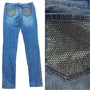 MICHAEL KORS: Women’s Skinny Gold Rhinestone Pocket Jeans -Size 4